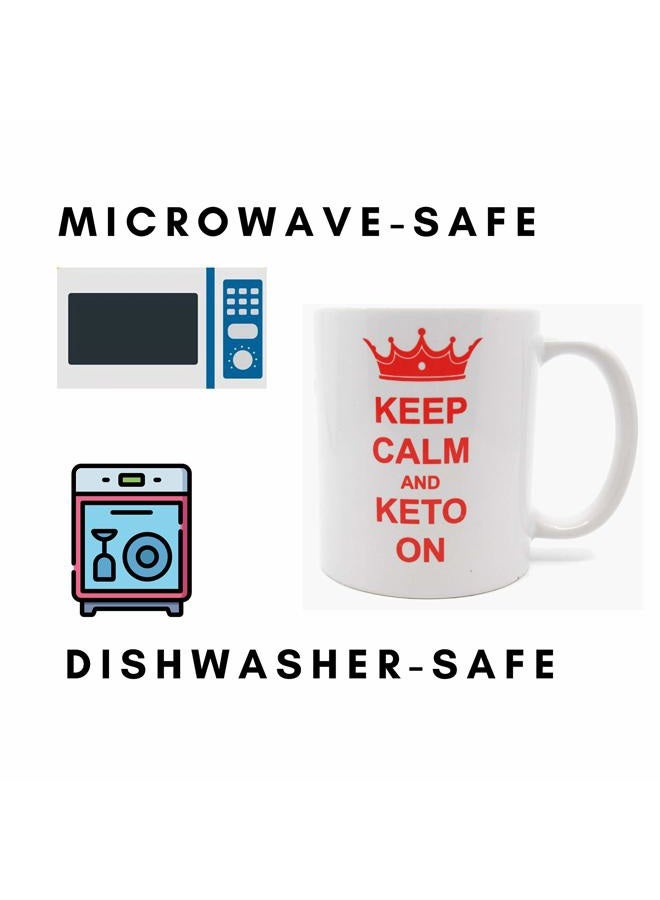 RAVE Keto Mug Keep Calm & Keto On Coffee Mug Gift Tea Beverage Cup Novelty Gag Humorous Funny - Image 2