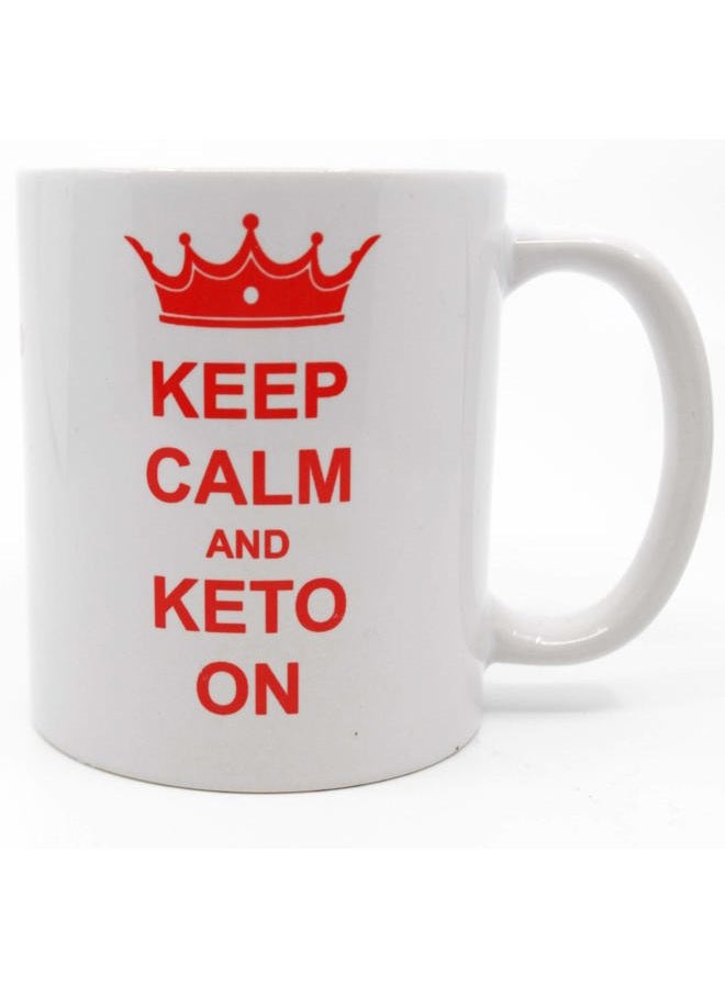 RAVE Keto Mug Keep Calm & Keto On Coffee Mug Gift Tea Beverage Cup Novelty Gag Humorous Funny - Image 1