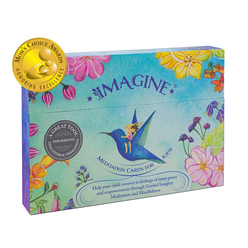 Imagine Meditation Cards for Kids - Award-Winning Mindfulness kit of XL Cards with Calming Guided Meditations for Empowerment  Focus and Relaxation. Great for Parents  Teachers and Therapists. - Image 1