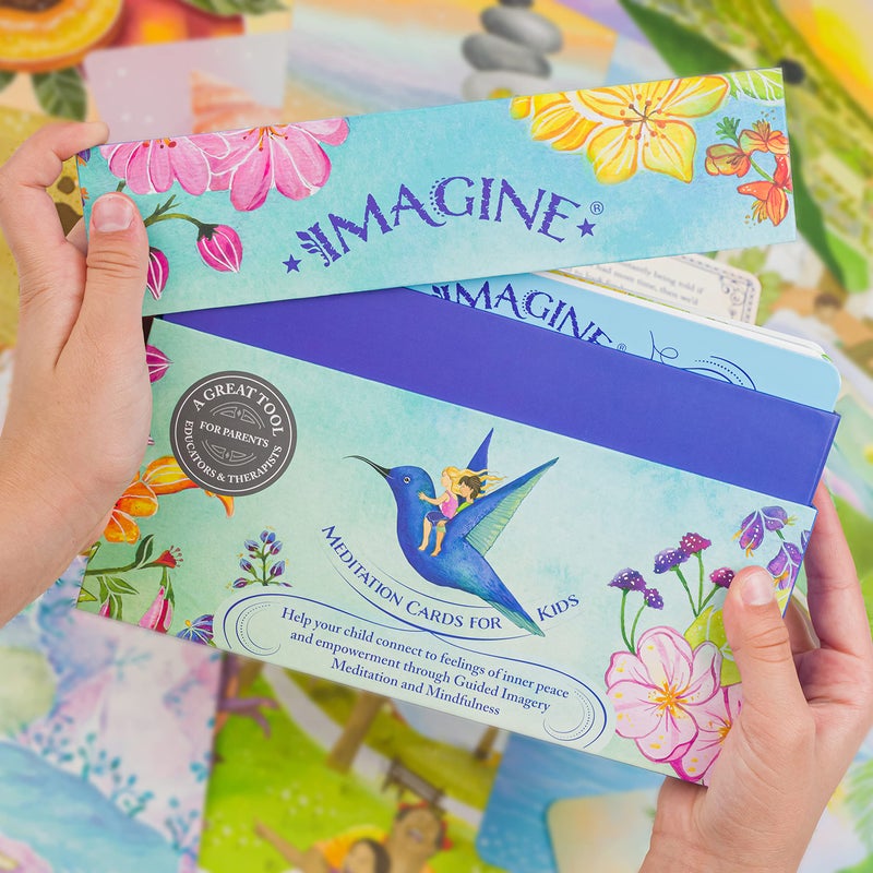 Imagine Meditation Cards for Kids - Award-Winning Mindfulness kit of XL Cards with Calming Guided Meditations for Empowerment  Focus and Relaxation. Great for Parents  Teachers and Therapists. - Image 2