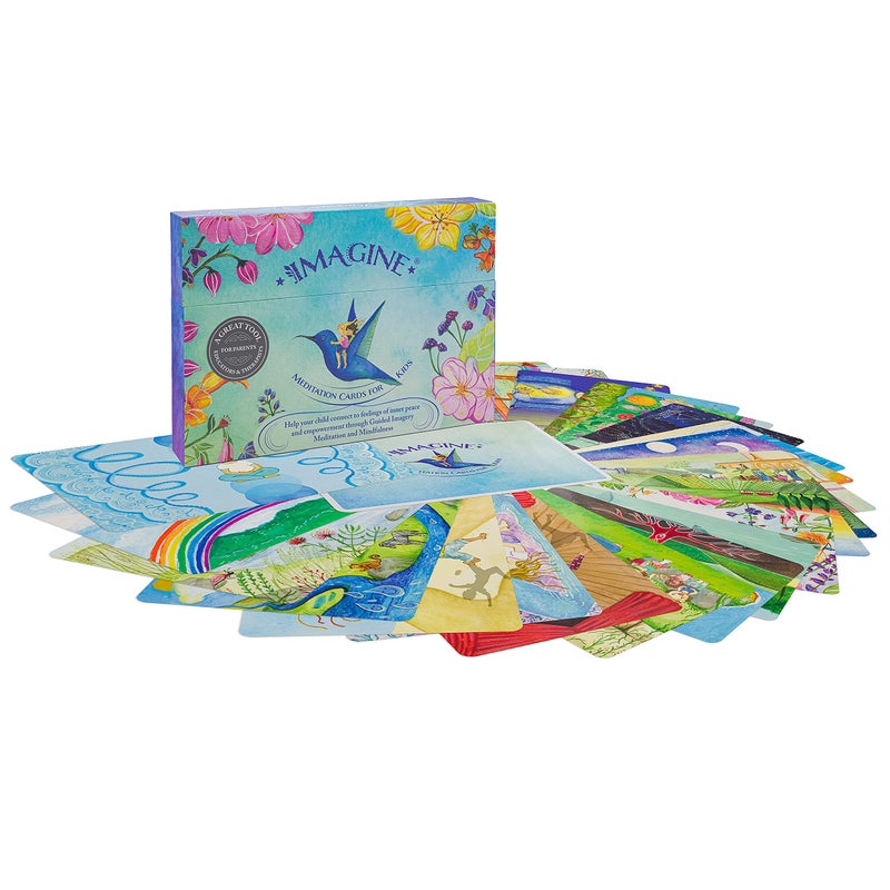 Imagine Meditation Cards for Kids - Award-Winning Mindfulness kit of XL Cards with Calming Guided Meditations for Empowerment  Focus and Relaxation. Great for Parents  Teachers and Therapists. - Image 3