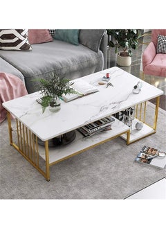 NKX White Marble finish Top 2 Tier Modern Living Room Home Sofa Table  - Image 4