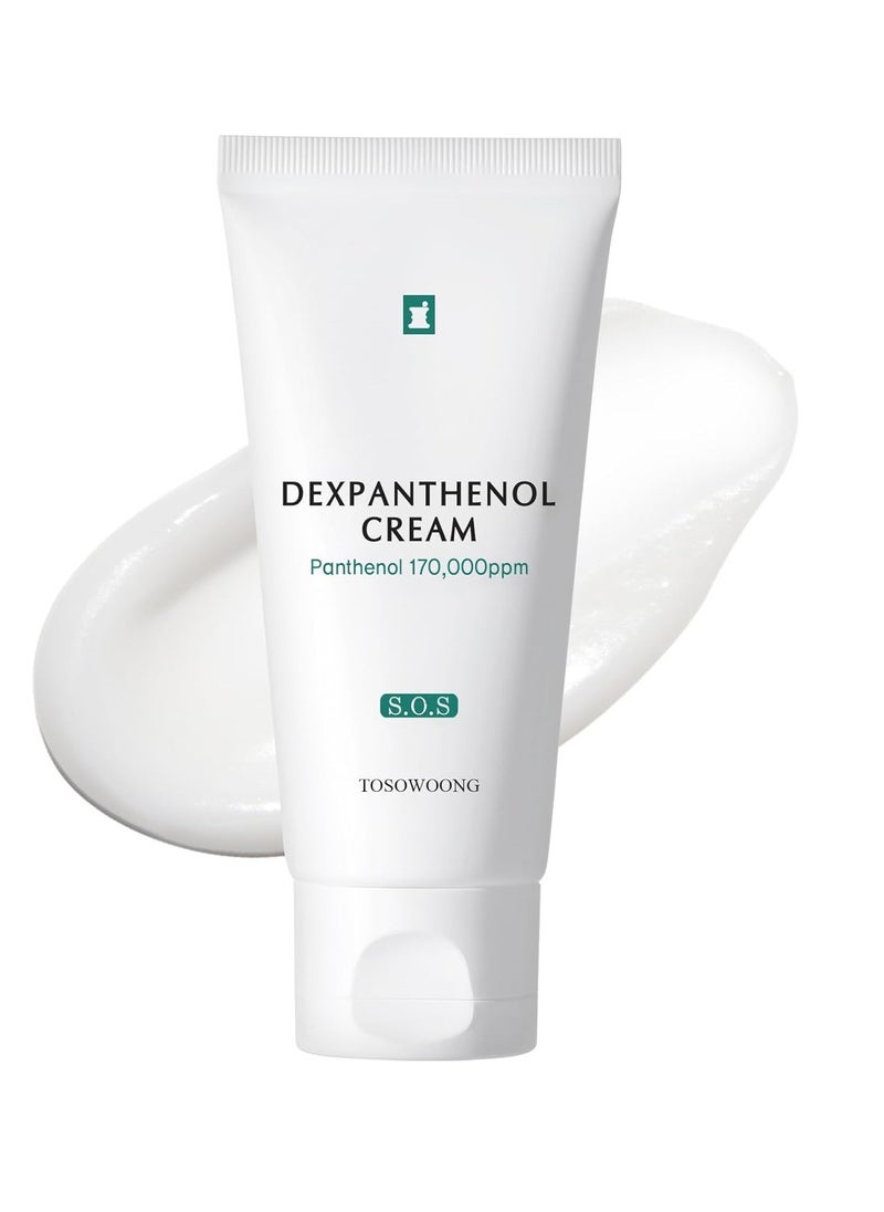 Tosowoong Dexpanthenol Cream, 170,000ppm B5 Panthenol, Madecassoside, Centella Asiatica for Skin Barrier Repair, Facial Moisturizer, Soothing, Hydrating, Korean Skincare, 60ml, 2.02 fl. oz.  - Image 1