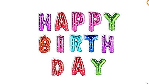 BRIJBAZAAR Happy Birthday Foil Balloon Pack of 13 Letters (Printed Multi) - Image 2