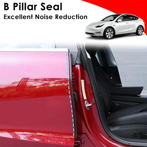 TSTESE 6 Pack Soundproof Sealling Strips Compatible with Tesla Model Y 2020-2024 2025 Accessories Door Seal Kit Soundproof EPDM Rubber Weather Draft Strip Wind Noise Reduction Sound Proofing Kits - Image 4