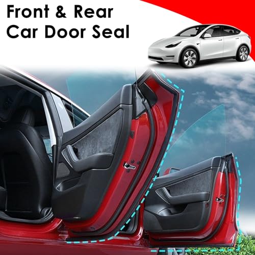 TSTESE 6 Pack Soundproof Sealling Strips Compatible with Tesla Model Y 2020-2024 2025 Accessories Door Seal Kit Soundproof EPDM Rubber Weather Draft Strip Wind Noise Reduction Sound Proofing Kits - Image 3