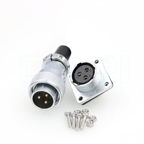 DRRI Weipu Connector WS16 TQ Z 3Pin Male Plug Female Socket Square Flange Panel Mount Industrial Waterproof Connector - Image 3