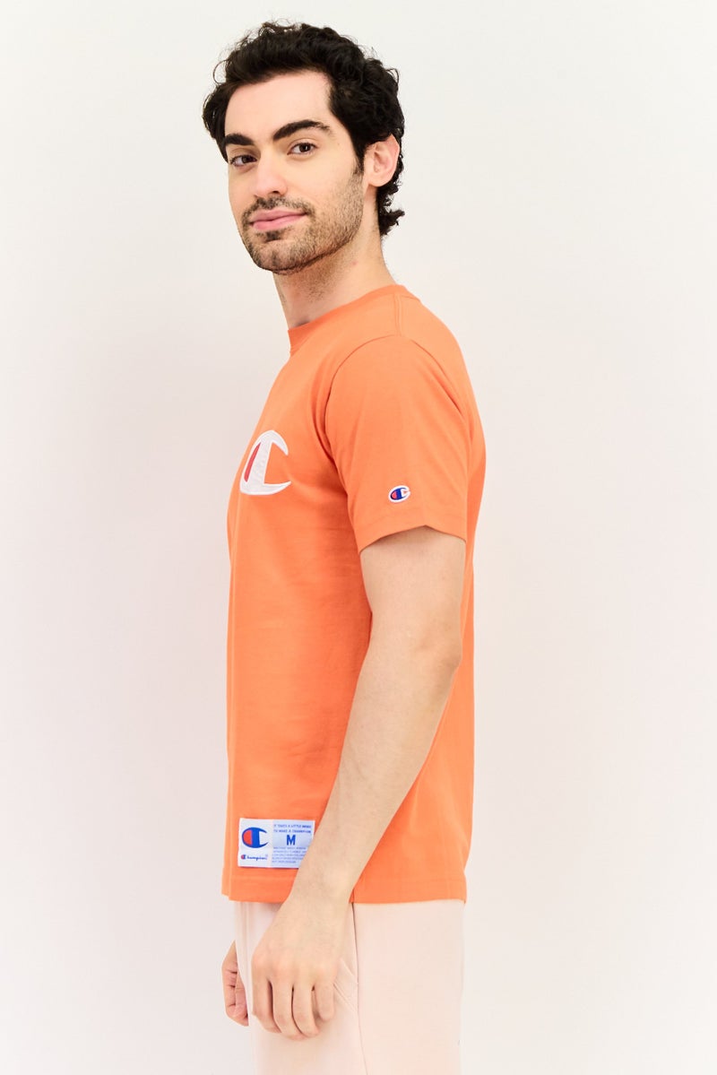 Champion تي شيرت رياضي للرجال بأكمام قصيرة مناسب في الهواء الطلق، برتقالي - Image 4