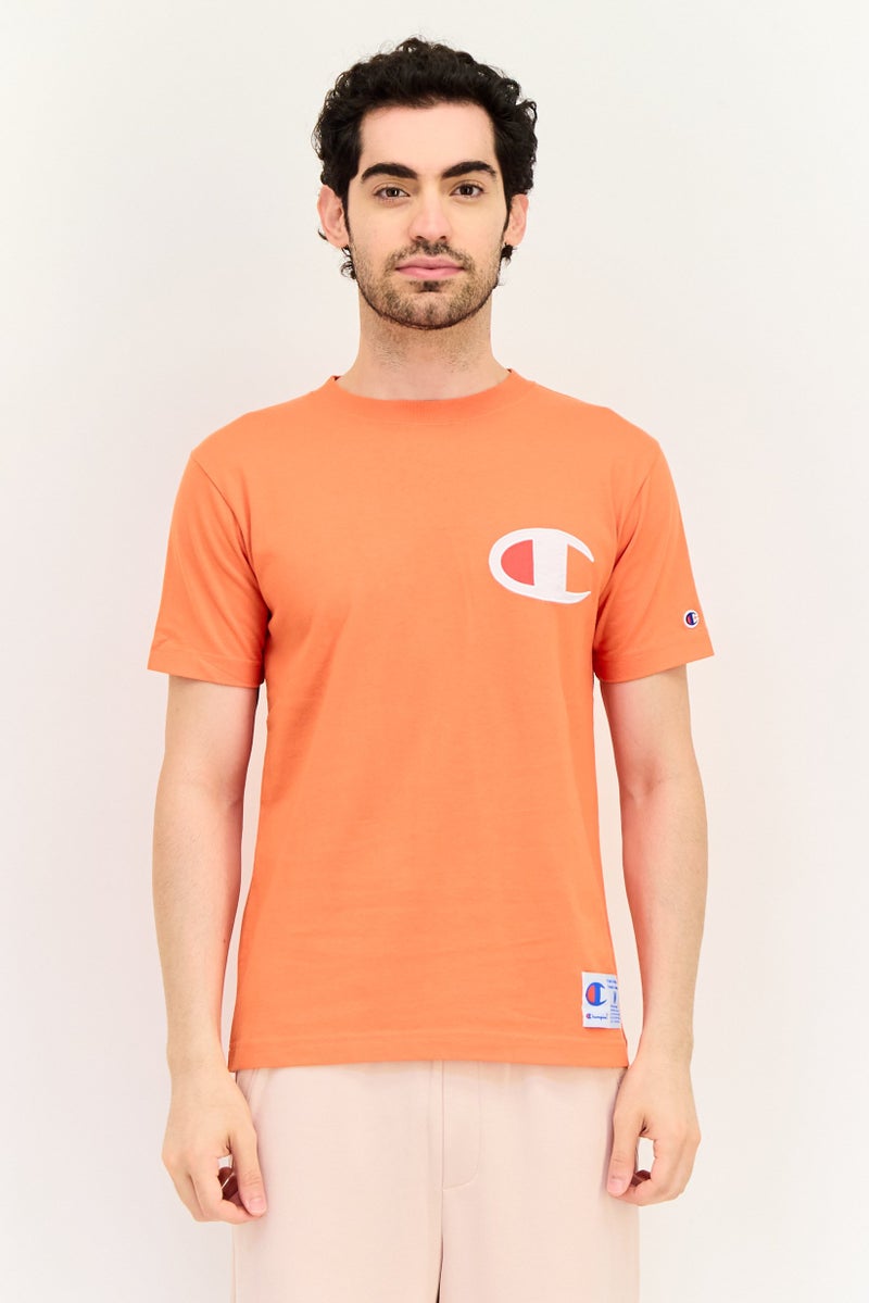 Champion تي شيرت رياضي للرجال بأكمام قصيرة مناسب في الهواء الطلق، برتقالي - Image 1