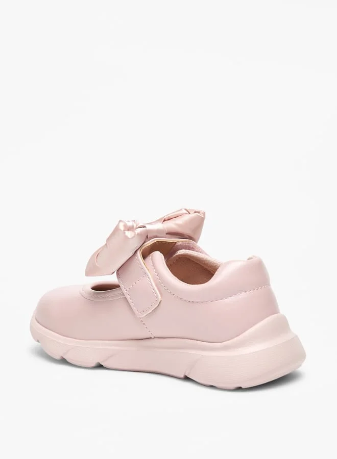Barefeet Bow Accent Shoes with Hook and Loop Closure