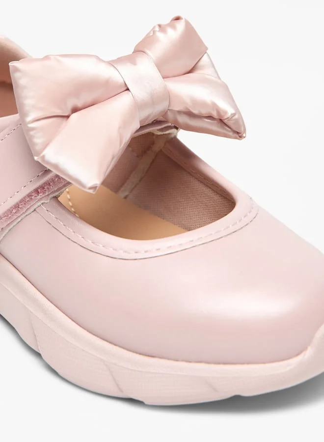 Barefeet Bow Accent Shoes with Hook and Loop Closure