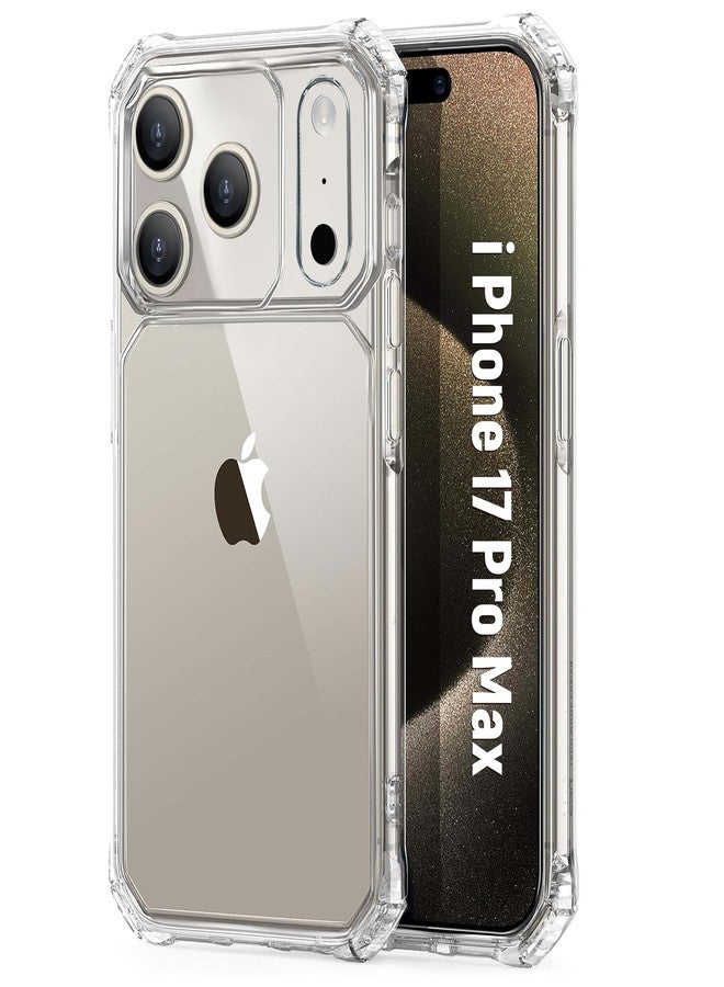 غطاء خلفي شفاف فائق المتانة من AIBEX لهاتف iPhone 17 Pro Max | غطاء صلب شفاف تمامًا | حماية من الصدمات بمعايير عسكرية | حافة TPU مقاومة للاصفرار | ظهر من البولي كربونات المقاوم للخدش - Image 1