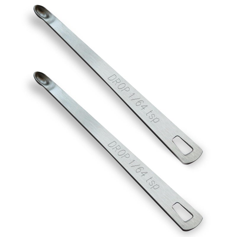 BERYLER 2PCS 1/64 Teaspoon(1/64tsp, 0.08ml, Drop) Single Tiny Measuring Spoon, Small Individual Stainless Steel Measure Spoons Only - Image 1