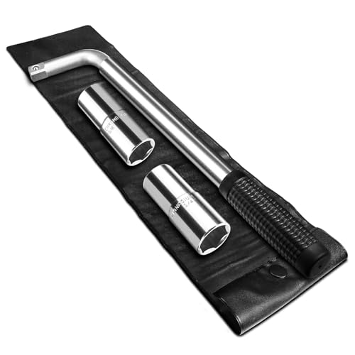 pgroup Telescoping Lug Wrench, Extended Lug Wheel Wrench with 17mm/19mm(3/4”), 21mm(13/16”)/22mm(7/8”) Chrome Vanadium Steel Sockets for Car, Truck, Vans - Image 1