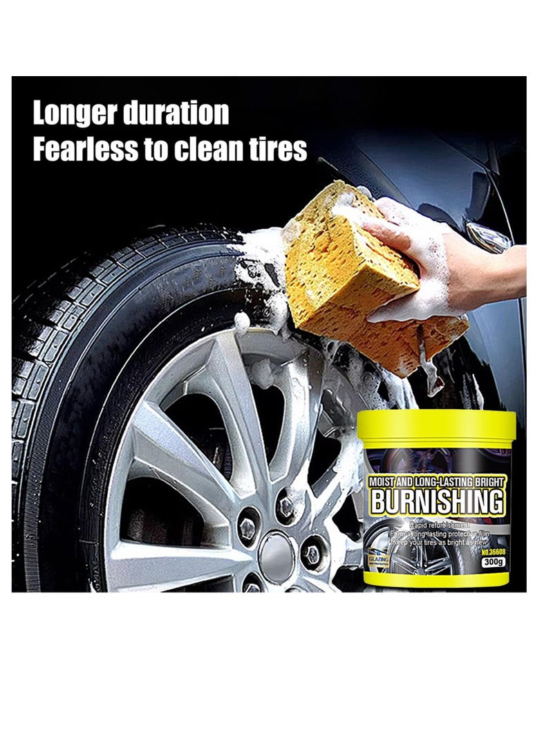 Excefore Tire Shine Maintenance Paste, Rain Resistant Long Lasting Tire Mounting Shine Wax, Tire Shine Restorer, Protectant for Rubber Vinyl, High Gloss, Non Staining Car Wax, Tire Cleaning Solution - Image 3