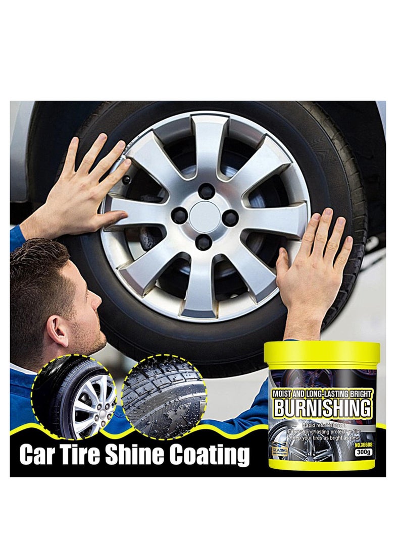Excefore Tire Shine Maintenance Paste, Rain Resistant Long Lasting Tire Mounting Shine Wax, Tire Shine Restorer, Protectant for Rubber Vinyl, High Gloss, Non Staining Car Wax, Tire Cleaning Solution - Image 2