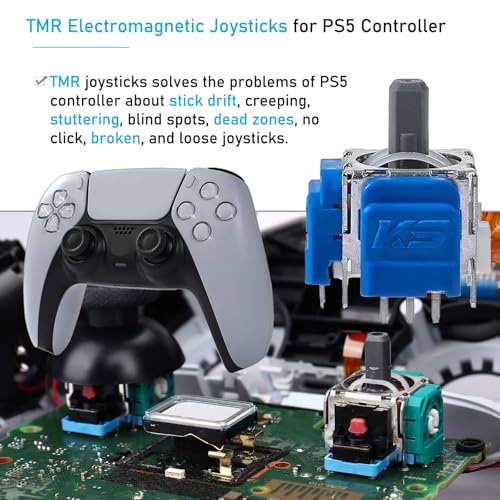 Ikpek 4 Pack Joysticks for DualSense PS5 TMR Electromagnetic Joystick Replacement for Sony PlayStation 5 PS5 Controller Anti-Drift Sticks with Repair Accessories Parts - Image 2