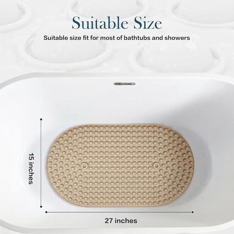 Silicone Bath Mat for Bathtub, Non-Slip Shower Mat, Non-Slip Bath Mat 69 x 38cm - Image 3