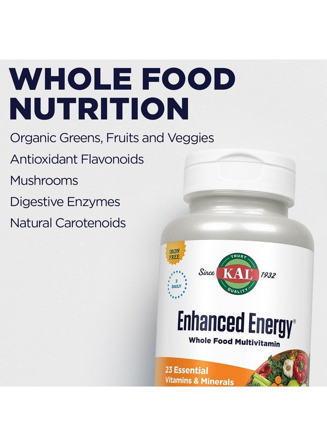 KAL® Enhanced Energy Multivitamin | Whole Food Based Vitamins & Minerals w/ Antioxidants, Digestive Enzymes & Natural Carotenoids | 180 Capsules - Image 5