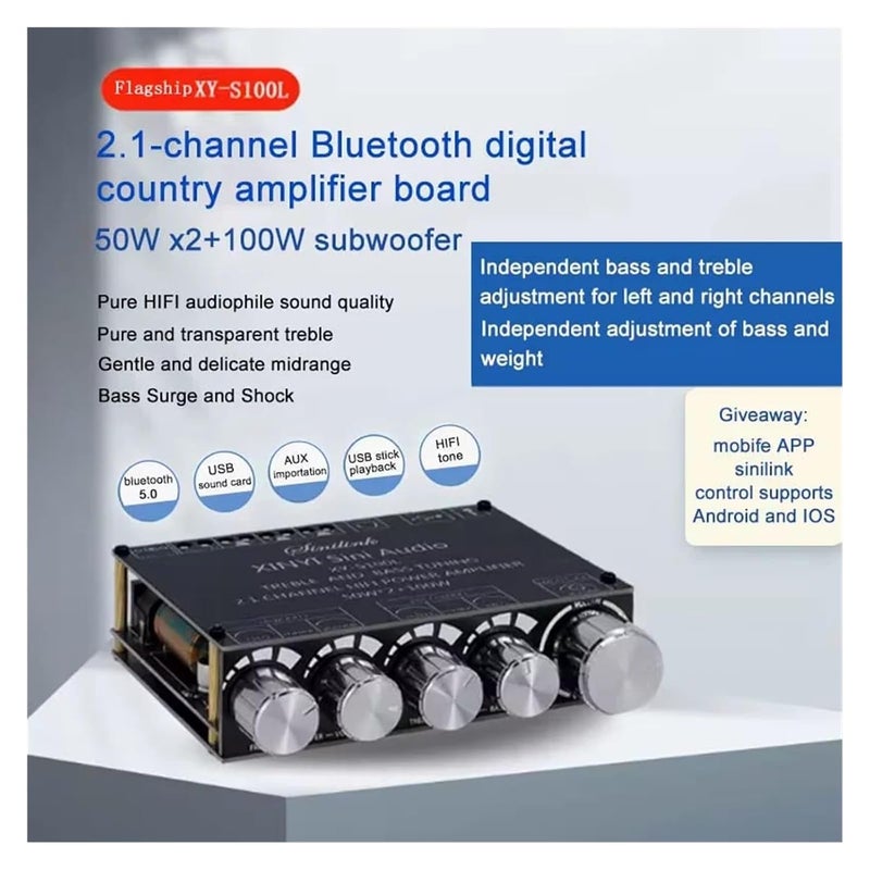TPA3116D2 2.1 قناة بلوتوث 5.0 مكبر صوت وحدة 50Wx2 100W ووفر للـ XY S100L S100H - Image 3