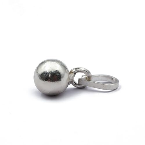 ROLIMOLI Solid Pure Silver Full Round Balls Goli Pendant chandi ki thos Goli Pendant (Diameter : 1cm | Weight : 6.8gm Approxe) - Image 1