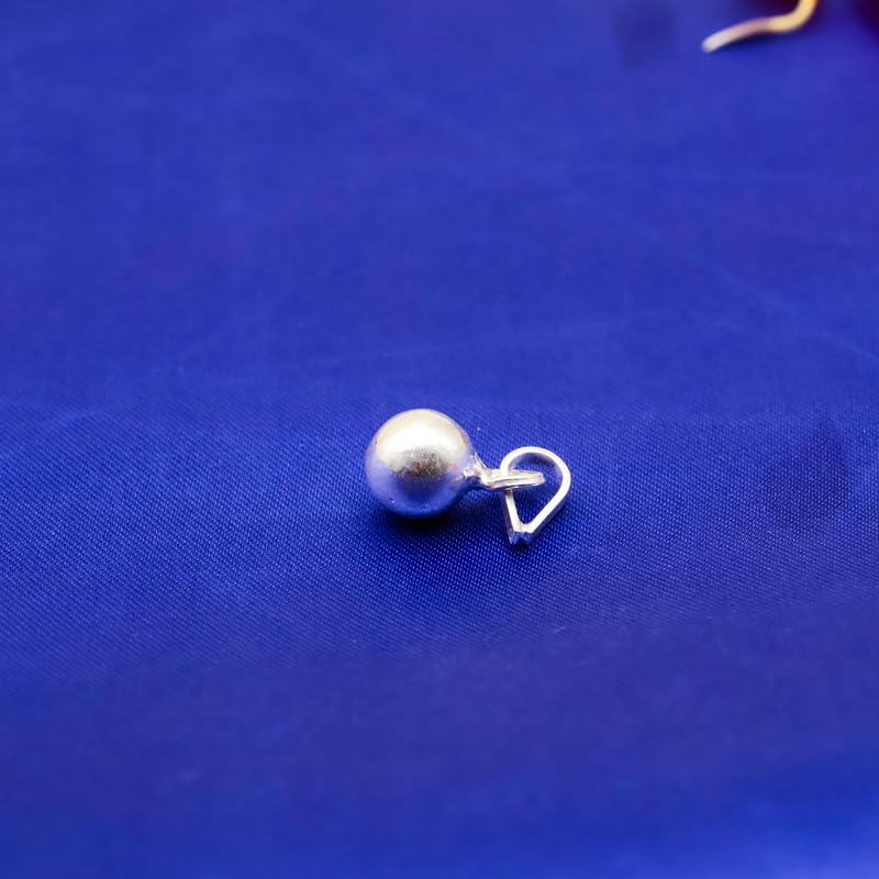 ROLIMOLI Solid Pure Silver Full Round Balls Goli Pendant chandi ki thos Goli Pendant (Diameter : 1cm | Weight : 6.8gm Approxe) - Image 3