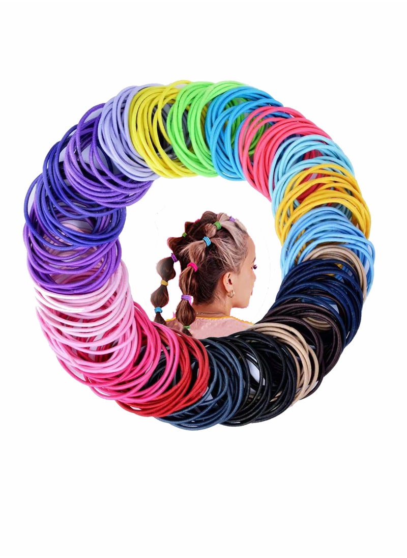 Y&D Hair Ties, Multicolor Elastic 200Pcs Baby Toddler No Crease Elastics Small Ponytail Holders Ties for Kids Girls, Bands  - Image 1