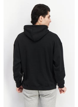adidas Originals Men Sportswear Fit Hooded Long Sleeve Sweatshirt, Black  - Image 3
