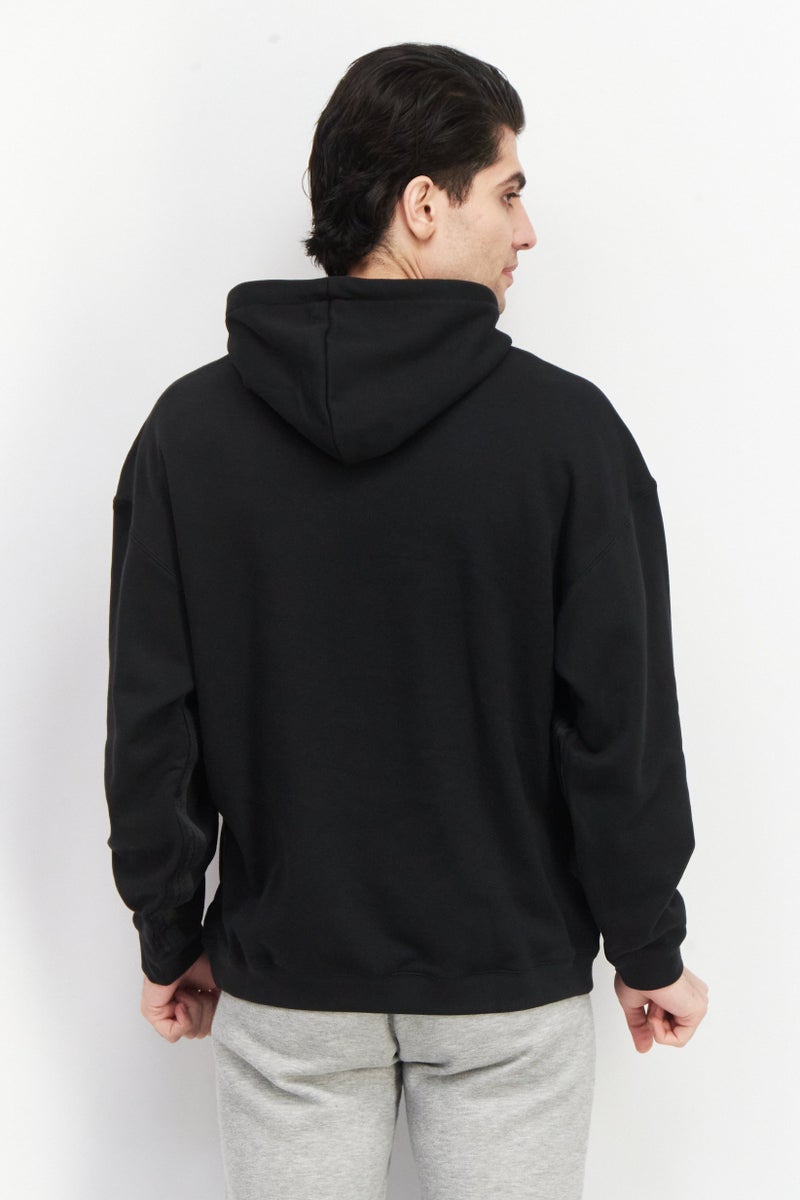 adidas Originals Men Sportswear Fit Hooded Long Sleeve Sweatshirt, Black  - Image 3