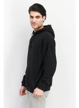 adidas Originals Men Sportswear Fit Hooded Long Sleeve Sweatshirt, Black  - Image 4
