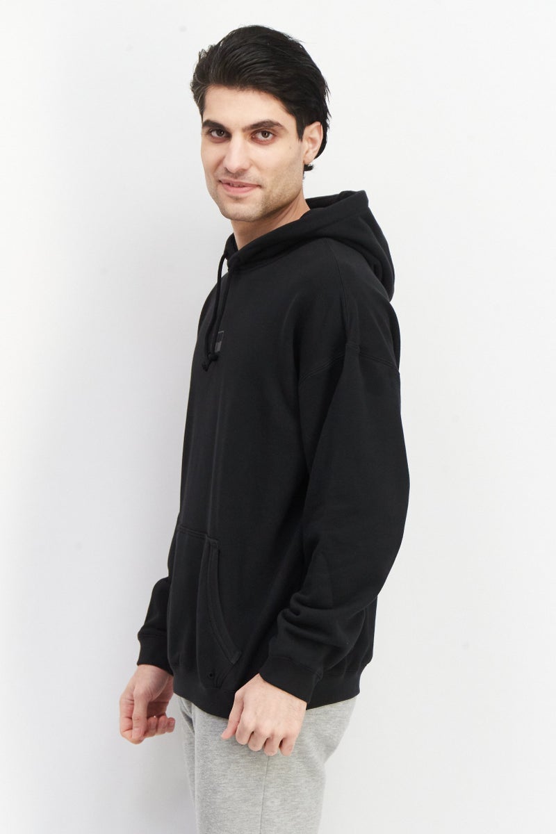 adidas Originals Men Sportswear Fit Hooded Long Sleeve Sweatshirt, Black  - Image 4