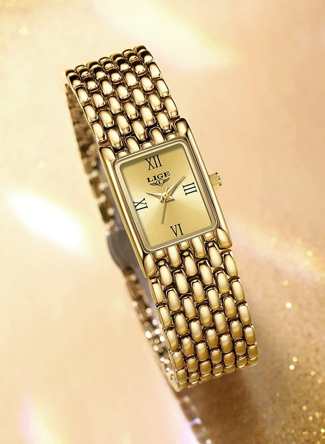لييج ساعات LIGE للستات، شيك من ستانلس ستيل مقاوم للمياه، كواتز، انالوج - Image 1