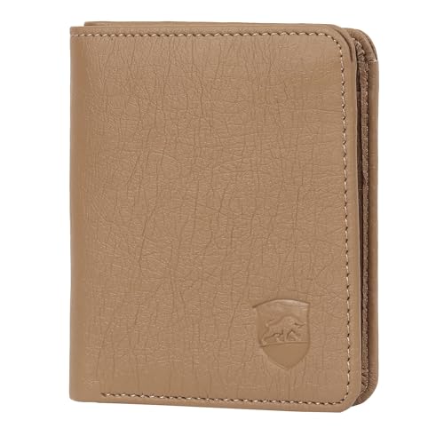 SAMTROH Men's Artificial Leather Wallet | Mini Slim Wallet with 3 Card Slots, Coin Pocket & Secret Compartment | Compact Casual Multi Compartment Purse for Men and Boys (Beige) - Image 1