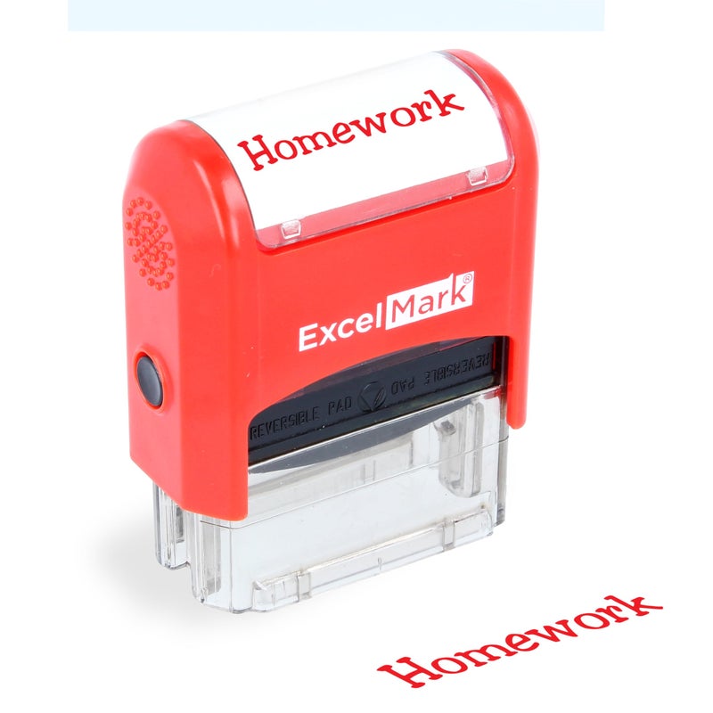 ExcelMark Self-Inking Rubber Teacher Grading Stamp - Homework - Image 1