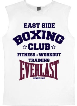 Rock&Roll Boxing Club White Cut Sleeve | Sleeveless Men's T-Shirt | Athlete 