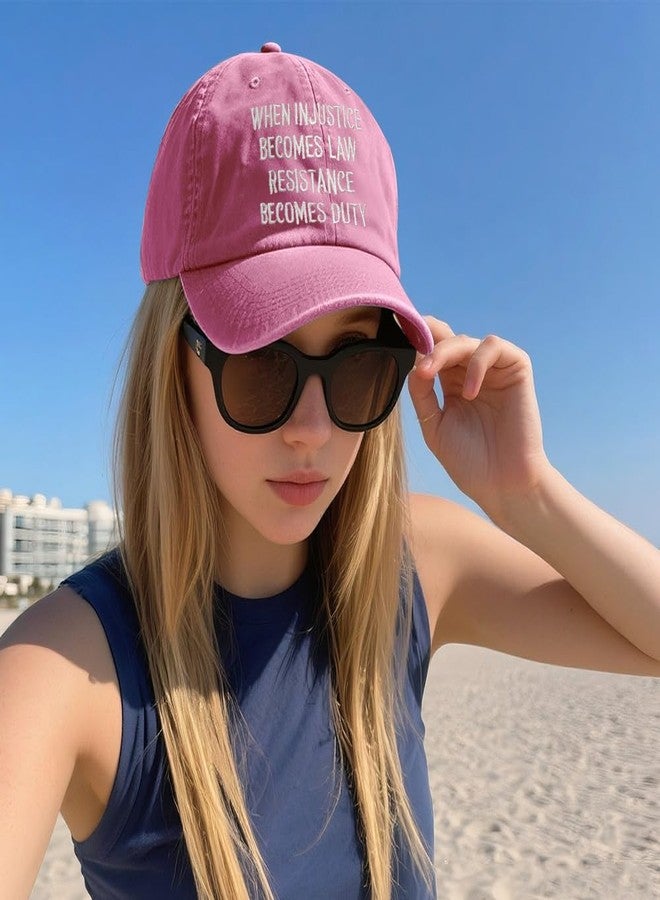 XQLZY When Injustice Becomes Law Resistance Becomes Duty Embroidery Adjustable Baseball Cap, Retro Feminist Resistance Hat, Funny Political Protest Baseball Hats Gifts for Women Political Protester - Image 4