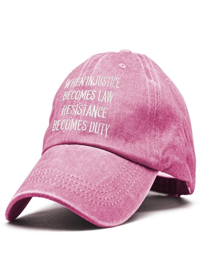 XQLZY When Injustice Becomes Law Resistance Becomes Duty Embroidery Adjustable Baseball Cap, Retro Feminist Resistance Hat, Funny Political Protest Baseball Hats Gifts for Women Political Protester - Image 1
