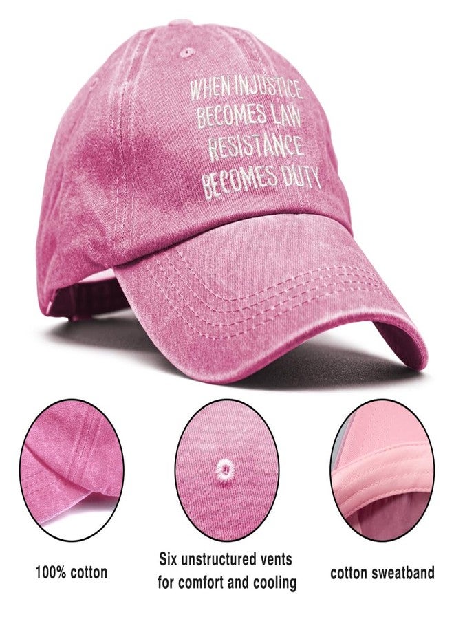 XQLZY When Injustice Becomes Law Resistance Becomes Duty Embroidery Adjustable Baseball Cap, Retro Feminist Resistance Hat, Funny Political Protest Baseball Hats Gifts for Women Political Protester - Image 3