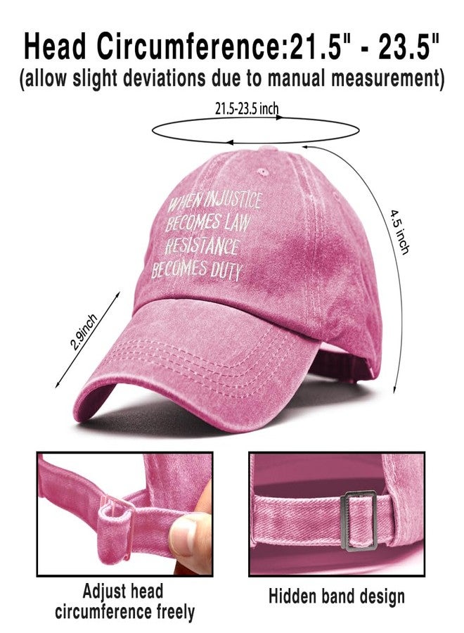 XQLZY When Injustice Becomes Law Resistance Becomes Duty Embroidery Adjustable Baseball Cap, Retro Feminist Resistance Hat, Funny Political Protest Baseball Hats Gifts for Women Political Protester - Image 2