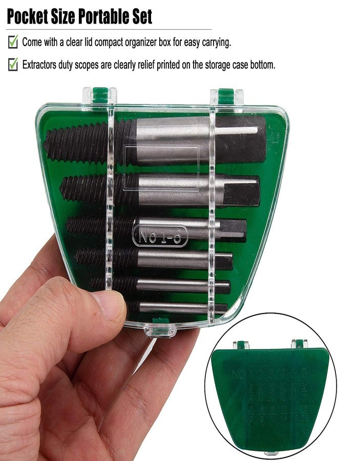 CenterZ 6pcs Stripped Screw Extractor, Damaged Bolt Remover Set - Ideal Left Hand Spiral Removal Tool Kit with Storage Case for 1/8 to 1 inch Thread Broken Stud, Screw, Bolt, Small Pipe Easy Back Out - Image 4