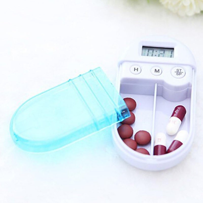 klarako Portable Electronic Digital Pill Box Timer with Alarm Smart Pill Case Reminder with 2 Compartments - Image 5