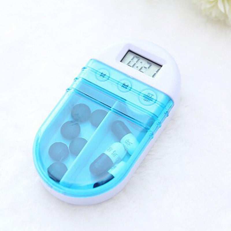 klarako Portable Electronic Digital Pill Box Timer with Alarm Smart Pill Case Reminder with 2 Compartments - Image 4