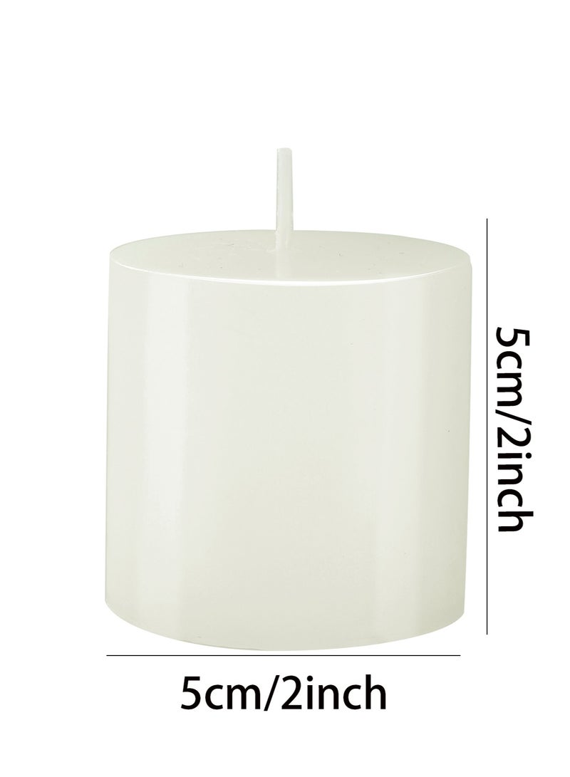 6 Per box of milky white vanilla scented candles with a cylindrical diameter and height of 5cm/2inch. Natural fragrance smokeless aromatherapy candles Perfect for Wedding, Parties, Spas, Home Gatherings and Dinner - Image 3