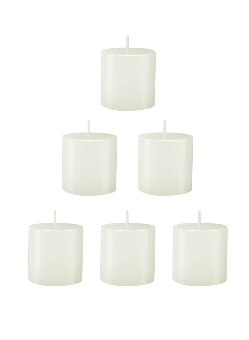 6 Per box of milky white vanilla scented candles with a cylindrical diameter and height of 5cm/2inch. Natural fragrance smokeless aromatherapy candles Perfect for Wedding, Parties, Spas, Home Gatherings and Dinner - Image 2