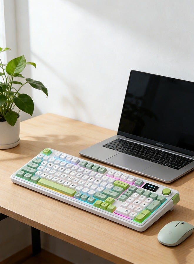 LANGTU L98 Triple-Mode Mechanical Keyboard,Wireless Hot Swappable Bluetooth Keyboard with Knob &RGB Backlit - Image 3