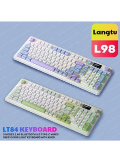 LANGTU L98 Triple-Mode Mechanical Keyboard，Wireless Bluetooth Wired Multifunctional Knob RGB Gaming Keyboard  - Image 4
