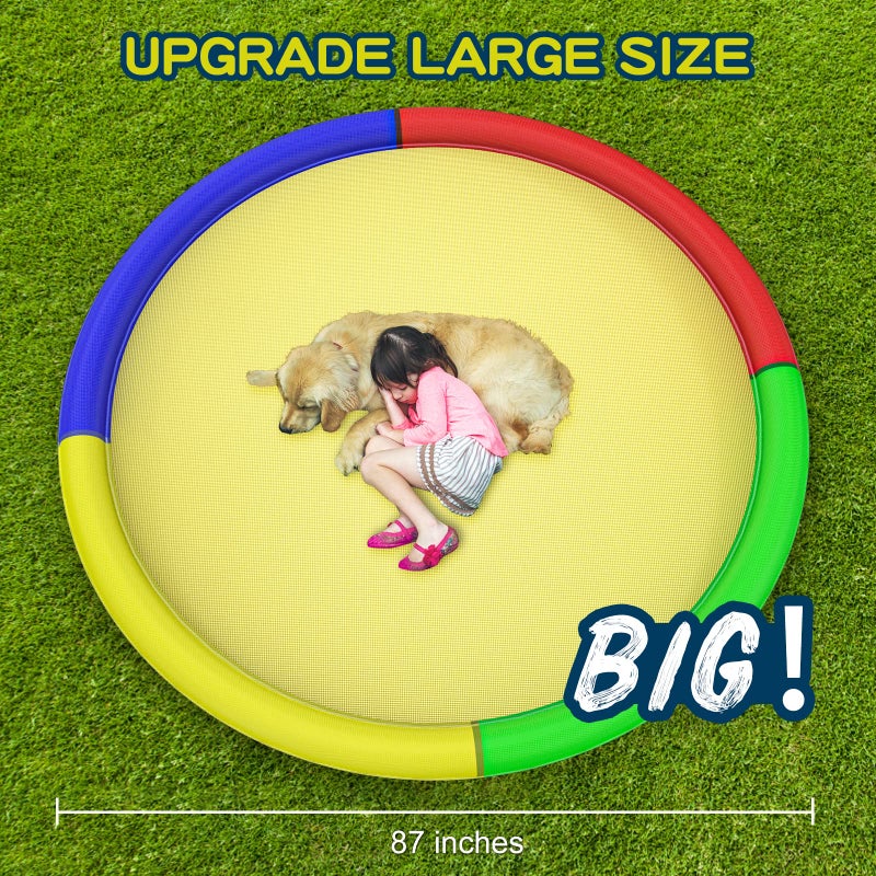Growsland Non Slip Splash Pad for Kids and Dogs, 87'' Extra Large Splash Pad Outdoor Sprinkler for Kids, Dog Water Summer Toys Outdoor Toys for Toddlers 3-5 Kids Ages 4-8 - Image 2