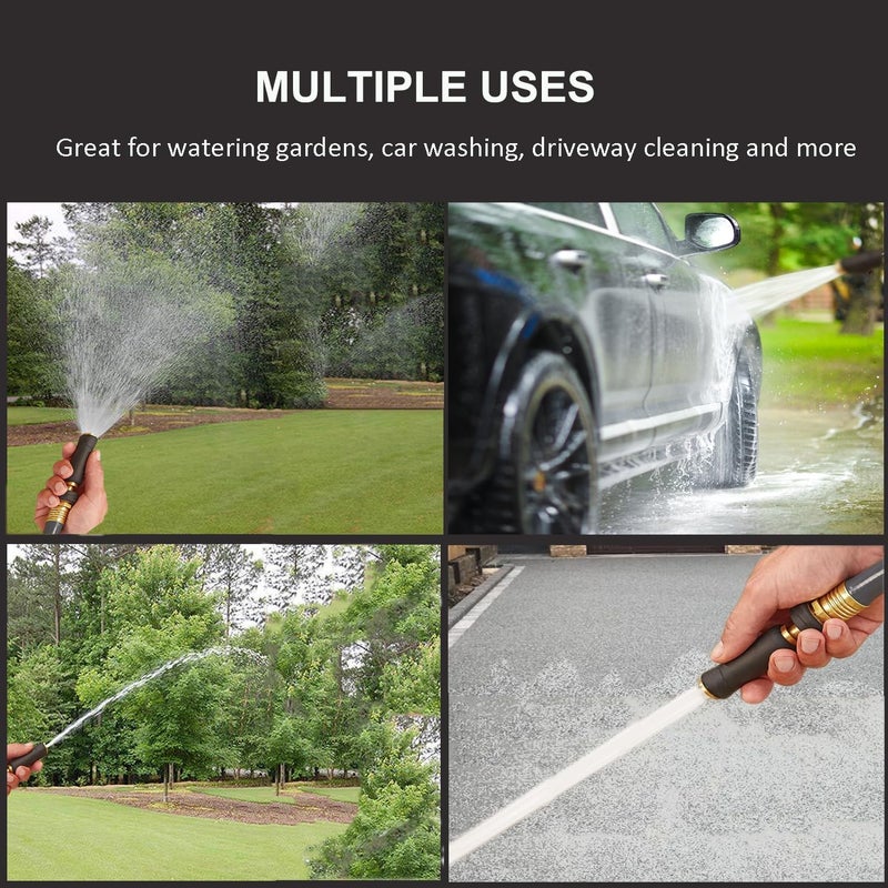 Nakcase Brass Hose Nozzle, Heavy-Duty Adjustable Garden Twist Hose Nozzle Shut Off Valve, Suitable for Cleaning Car, Watering Flowers, Lawns, Cleaning Ground (2 Pack) - Image 3