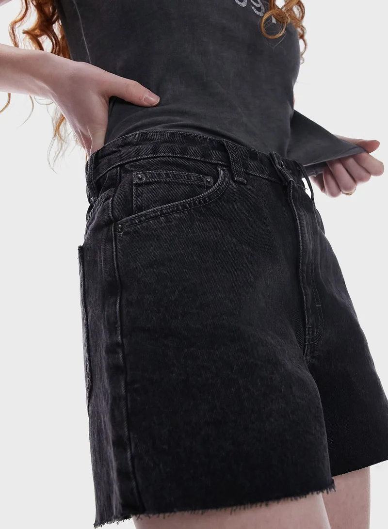 TOPSHOP High Waist Denim Shorts