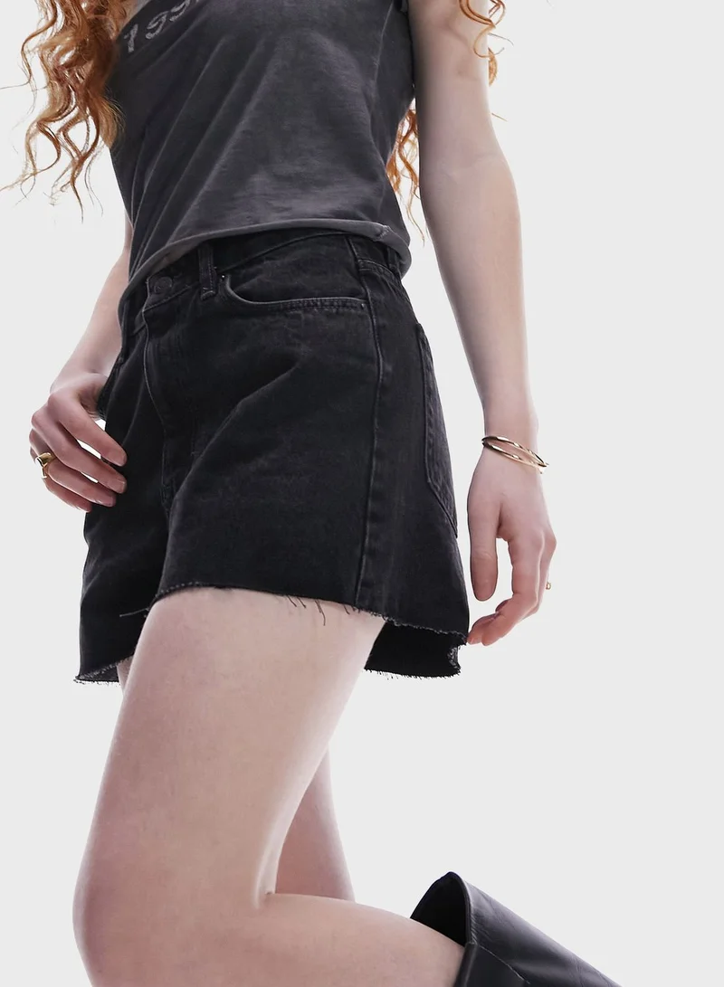 TOPSHOP High Waist Denim Shorts